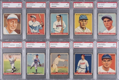 1933 Goudey PSA-Graded Collection (60) Including Hall of Famers